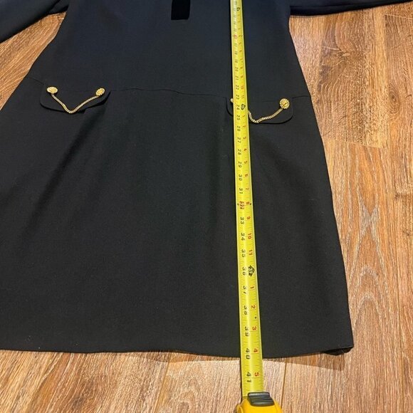 VINTAGE Irving Samuel black and gold long sleeve dress. - Picture 5 of 9